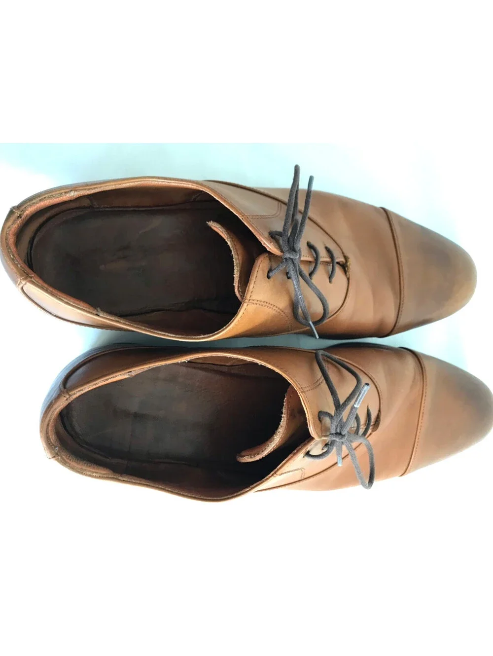Wolf & Shepherd Oxford Closer Cap Toe Maple Tan Calfskin Shoes, US 11 Portugal